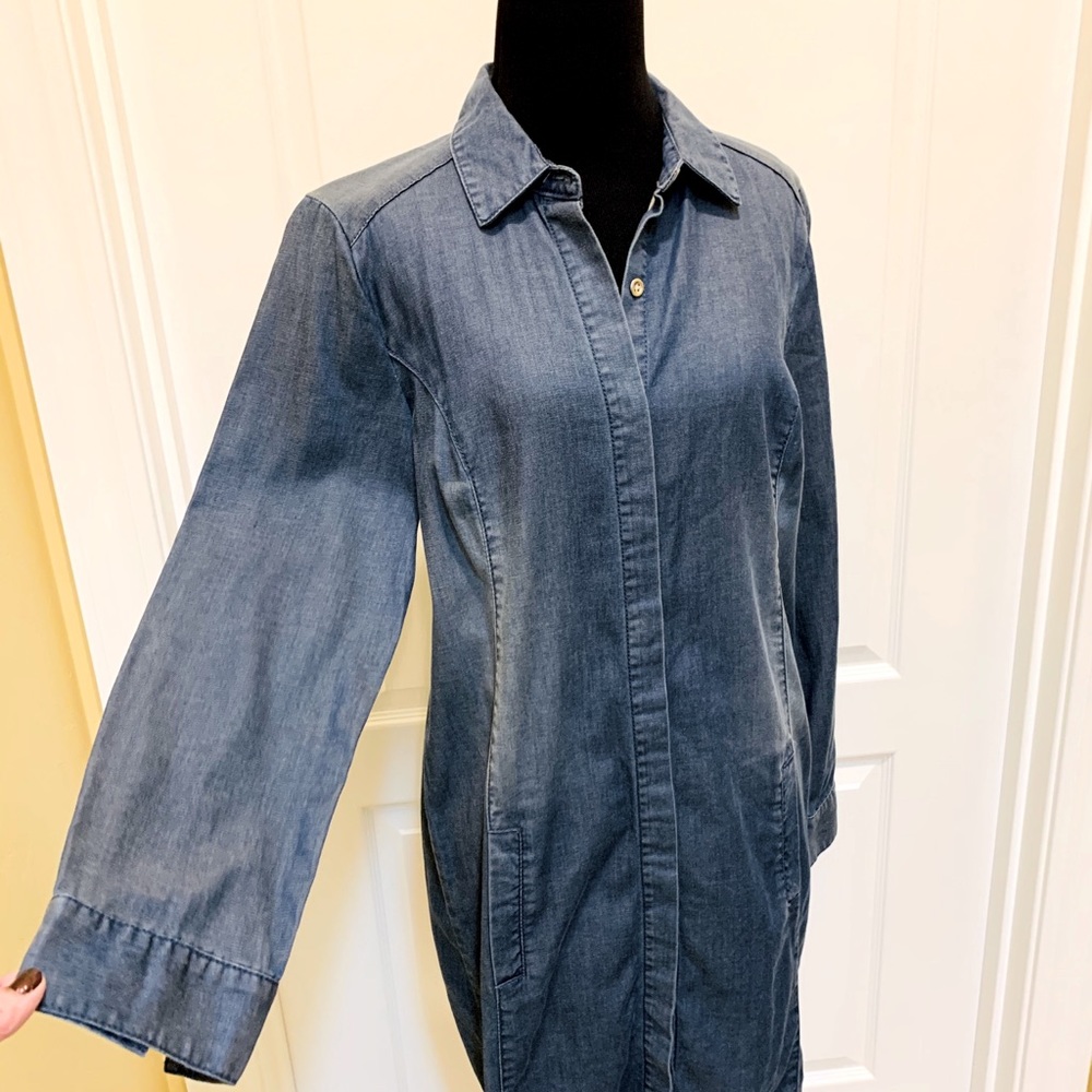 ***Chico’s chambray shirt dress size small NWT